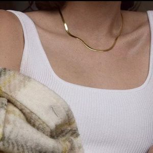 Tarnish Free Steel 18K Gold Plated Flat Snake Chain Bangles for Women